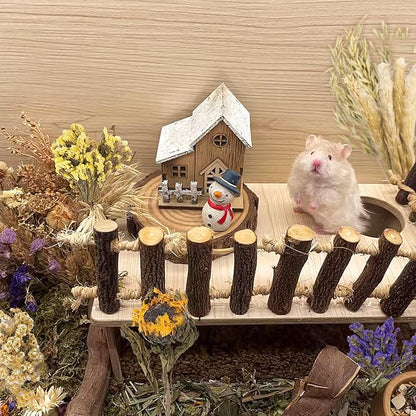 Natural Ear of Grain Flower&amp;Herb Bedding Mate Habitat Decor, Adding Fun Hamster Accessories for Hamsters Gerbils Lemming