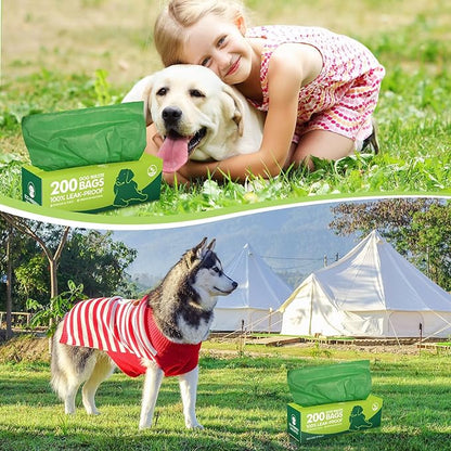 Harloon 6000 Counts Dog Poop Waste Bags 30 Rolls 12 x 8 Inches Extra Thick Strong Leak PET Proof Bags Disposable Bulk Universal Doggy Roll Waste Box for Puppy Outdoor Walking Travel(Deep Green)