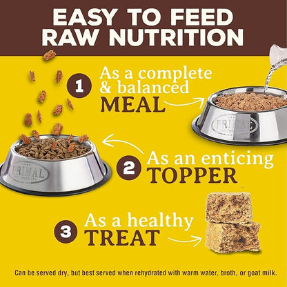 Primal Freeze Dried Raw Dog Food Nuggets, Rabbit, Complete &amp; Balanced Meal, Also Use as Topper or Treat, Premium, Healthy, Grain Free, High Protein Raw Dog Food, 14 oz