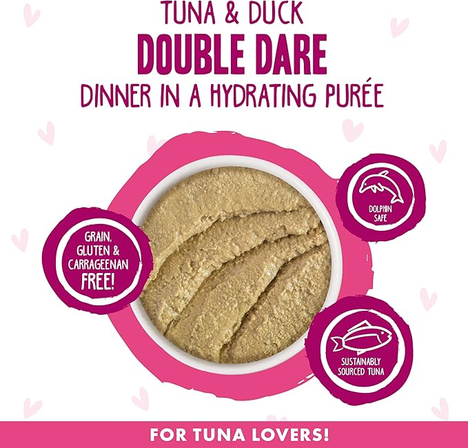 Weruva B.F.F. Play - Best Feline Friend Paté Lovers, Aw Yeah!, Tuna &amp; Duck Double Dare with Tuna &amp; Duck, 2.8oz Can (Pack of 12)