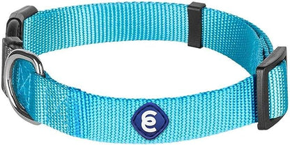 Blueberry Pet Essentials Adjustable Dog Collar in Turquoise | Dog Collars for Medium &amp; Large Dogs | Eco-Friendly Nylon for Boy &amp; Girl Puppies | Stylish &amp; Durable for The Eco-Conscious