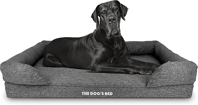The Dog’s Bed, XXL Grey Linen 51.5x39, Memory Foam, Pain Relief: Arthritis, Hip &amp; Elbow Dysplasia, Post Surgery, Lameness, Supportive, Calming, Waterproof Washable Cover, Veterinary Approved
