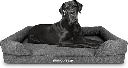 The Dog’s Bed, XXL Grey Linen 51.5x39, Memory Foam, Pain Relief: Arthritis, Hip &amp; Elbow Dysplasia, Post Surgery, Lameness, Supportive, Calming, Waterproof Washable Cover, Veterinary Approved