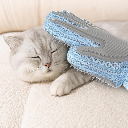 2 in 1 Pet Grooming Glove for Cats &amp; Dogs, Efficient Deshedding Brush Pet Long Short Fur Removal Glove, Gentle Massaging Puppy Kitten Bathing Grooming Brush Tool, Easy Clean Floating Hair Mitt