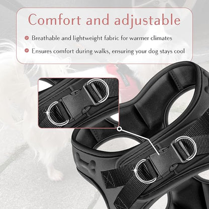 Comfort fit Step-in Dog &amp; Puppy Harness - Comfortable All Weather Dog Vest Harness: Adjustable, Soft Padded, Easy to Put-on for Small, Medium-Sized Dogs.