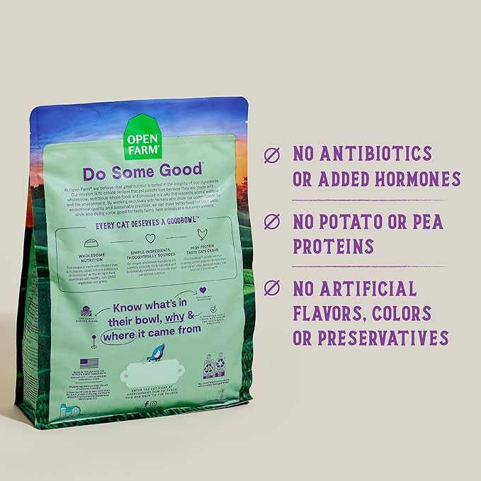 Open Farm Goodbowl, Protein Rich Dry Cat Food Made from Meticulously Sourced Simple Ingredients, Harvest Chicken &amp; Brown Rice Recipe, 7lb Bag (112oz Bag)