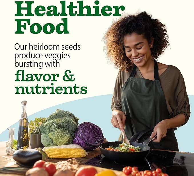 HOME GROWN 𝗨𝗦𝗔 𝗣𝗥𝗘𝗠𝗜𝗨𝗠 55 Vegetable Seeds Pack 28,000+ Non-GMO Heirloom Seeds for Planting, Spring Fall Winter Garden Kit, Survival Seed Vault for Preppers &amp; Gardeners, Gift for Men &amp; Women
