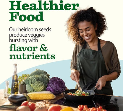 HOME GROWN 𝗨𝗦𝗔 𝗣𝗥𝗘𝗠𝗜𝗨𝗠 55 Vegetable Seeds Pack 28,000+ Non-GMO Heirloom Seeds for Planting, Spring Fall Winter Garden Kit, Survival Seed Vault for Preppers &amp; Gardeners, Gift for Men &amp; Women