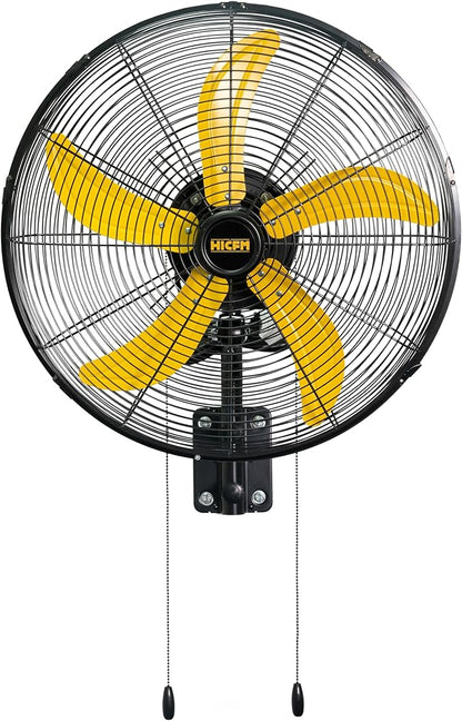 HiCFM 20" Oscillating Wall Mount Fan, 5000 CFM High Velocity Industrial Wall Mounted Heavy Duty Shop Fans with 3 Speed Settings 80° Oscillation for Commercial Garage Warehouse workshops Factory