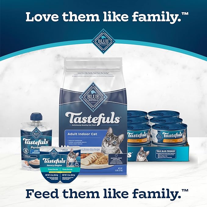 Blue Buffalo Tastefuls Natural Dry Food for Adult Indoor Cats, Chicken &amp; Brown Rice Recipe, 15-lb. Bag