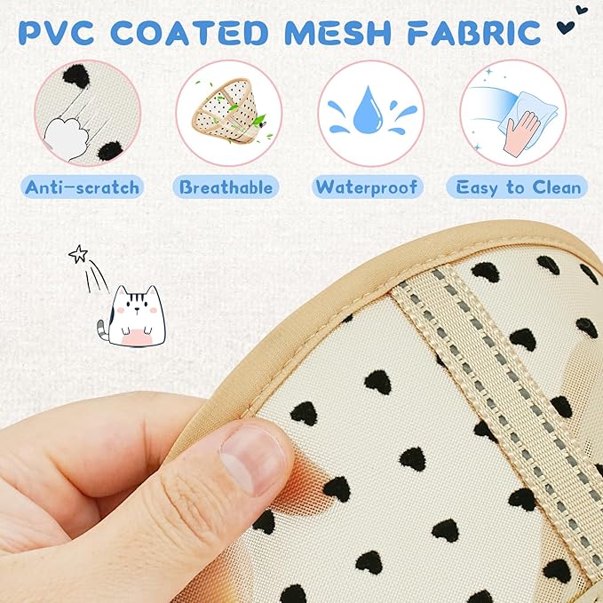 Supet Soft Air Mesh Cat Cone Collar Alternative, Adjustable Breathable, Lightweight Anti Scratch (M)