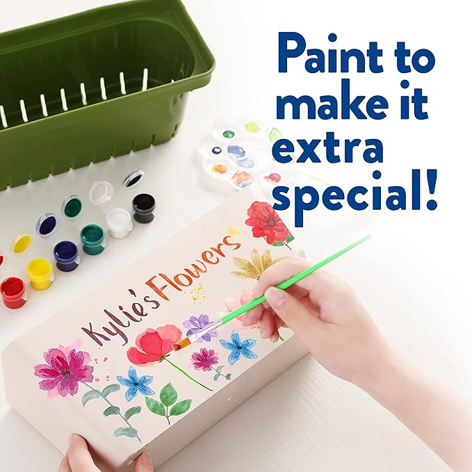 Home Grown Paint &amp; Grow Flower Gardening Kit Set for Boys and Girls - Craft Activity Toy for Kids, Ages 5 6 7 8-12 Years Old - Unique Birthday Present - Plant Gift Toys