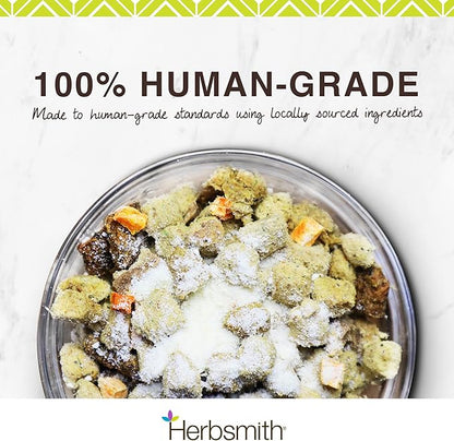 Herbsmith Smiling Dog Kibble Seasoning – Freeze Dried Cheese Food Topper - Smoked Gouda – All Natural, Human-Grade Topper for Dogs - 6 oz