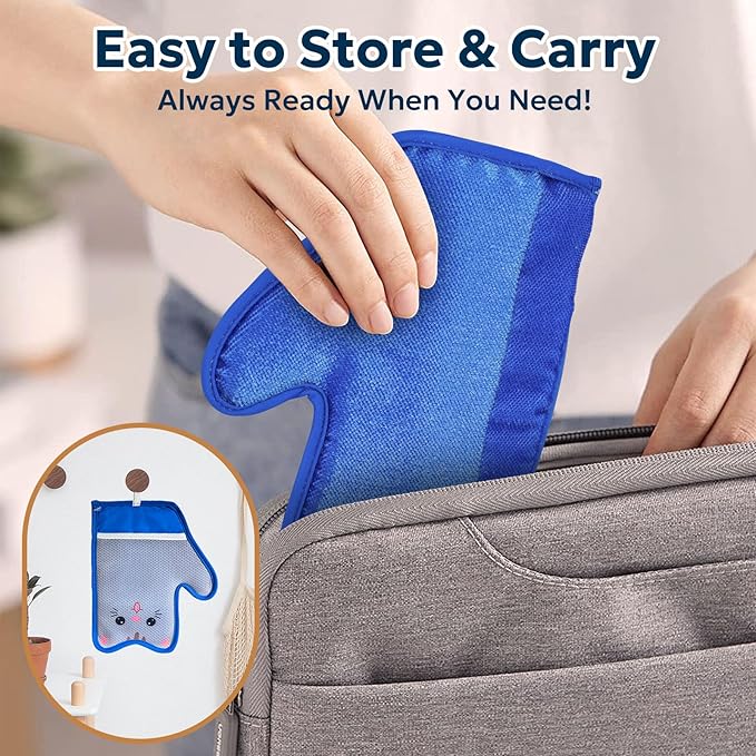 Pet Hair Removal Glove - Electrostatic Gloves for Pet Hair, Portable &amp; Reusable Dog &amp; Cat Fur Remover Tool for Couch, Clothes, Furniture, Carpet, and Car Seats,1 PCS