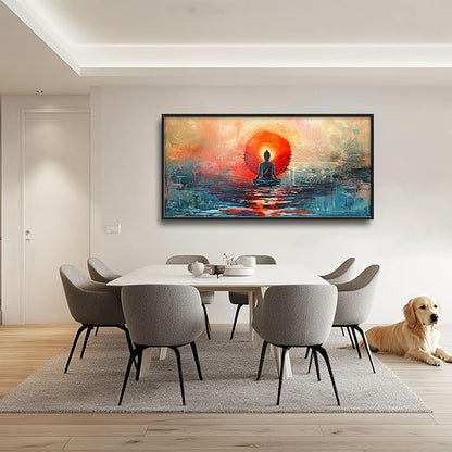 Quorin Buddha Large Wall Art Abstract Zen Pictures Spiritual Meditation Wall Decor Yoga Spa Canvas Print Painting Artwork for Bathroom Living Room Bedroom 60L x 30W