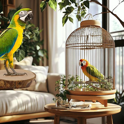 Natural Wood Bird Perches for Cage, Parrot Perch Stand &amp; Platform, Bird Cage Accessories for Parakeets, Cockatiels, Conures, Lovebirds (Brown, Core Perch &amp; Platform - 8PCS)