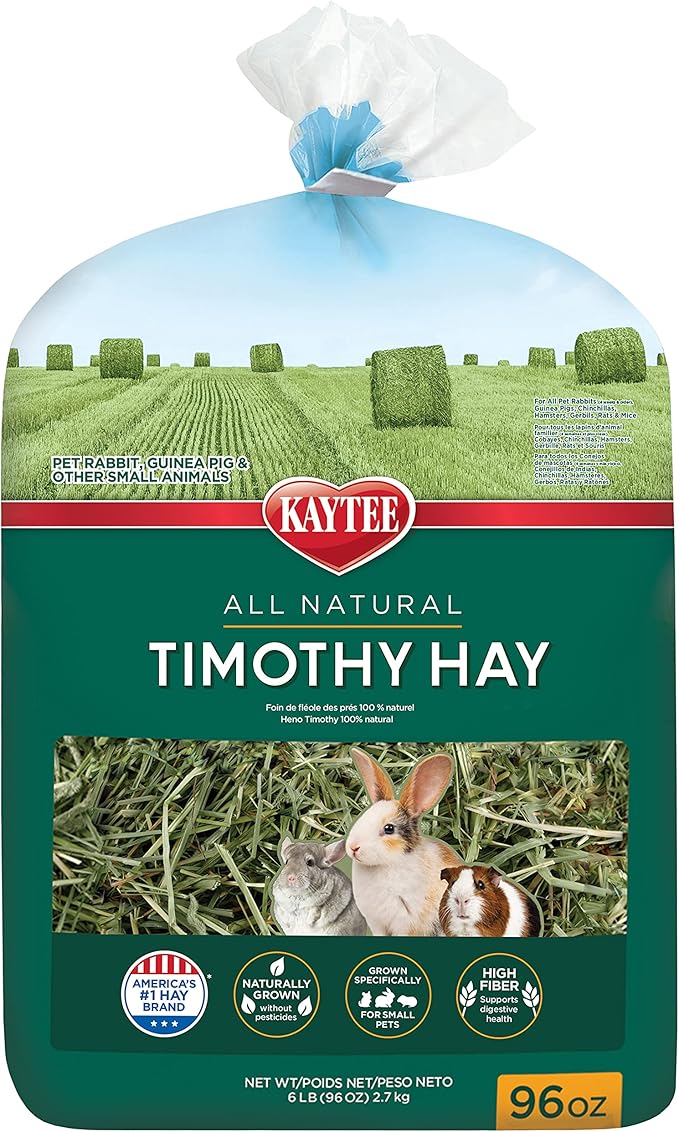 Kaytee All Natural Timothy Hay for Guinea Pigs, Rabbits &amp; Other Small Animals, 6 Pound