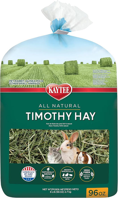 Kaytee All Natural Timothy Hay for Guinea Pigs, Rabbits &amp; Other Small Animals, 6 Pound