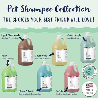 Bobbi Panter Dog Shampoo - Made in USA - All Natural Formula for Itch Relief &amp; Soothing Skins, Concentrated 16:1 for Professional Groomers - Green Apple Scent, 1 Gallon