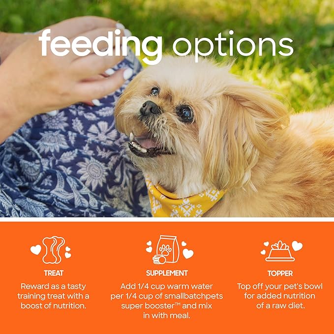 smallbatch Freeze Dried Dog Treats, Superfood Food Topper Chicken Bites for Dogs &amp; Cats, Probiotics, Organic Ingredients, High Protein, Grain Free Healthy Treat Food Topper, Made in The USA, 7 oz Bag