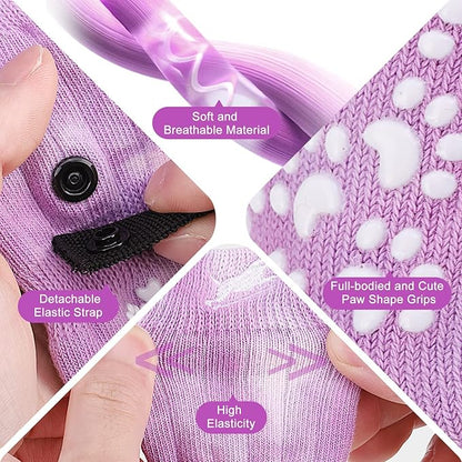 EXPAWLORER Anti Slip Dog Socks to Prevent Licking Paws, Dog Shoes for Hot Pavement, Dog Booties for Small Medium Large Senior Dogs, Traction Control Dog Boots &amp; Paw Protectors for Hardwood Floors
