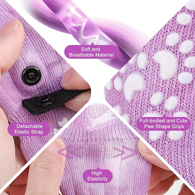 EXPAWLORER Anti Slip Dog Socks to Prevent Licking Paws, Dog Shoes for Hot Pavement, Dog Booties for Small Medium Large Senior Dogs, Traction Control Dog Boots &amp; Paw Protectors for Hardwood Floors