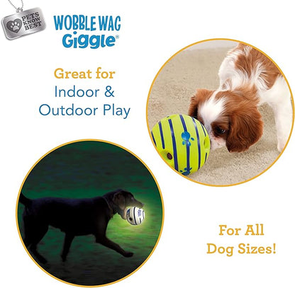 Wobble Wag Giggle &amp; Glow | Rolling Enrichment Toy for Fun Playtime, Interactive Play for Indoor or Outdoor, Keeps Dogs &amp; Puppies Large, Medium or Small Busy &amp; Moving, As Seen on TV | Pack of 2