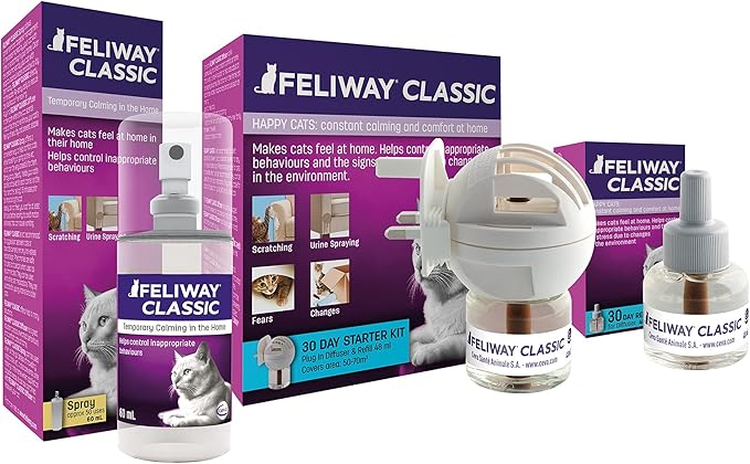 FELIWAY® Classic 30 Day Cat Calming Refill for Pheromone Diffuser, 48ml - Helps Reduce Common Signs of Stress in Cats &amp; Kittens, Enhanced Calming