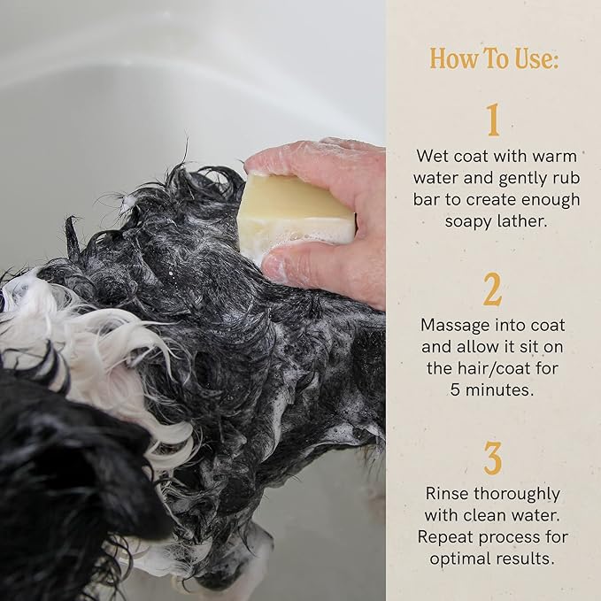 JR Liggett’s Natural Dog Shampoo Bar for Sensitive Skin - 100% Detergent Free, Non-GMO &amp; Biodegradable - Tear-Free, Hypoallergenic Formula Soothes Dry Itchy Skin - Safe for Puppies - 3.5 oz Bar
