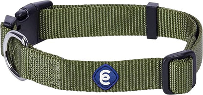 Blueberry Pet Essentials Medium Dog Collar in Military Green | Adjustable &amp; Eco-Friendly Durable Nylon Strap | Classic Collar for Medium Dogs, Boy &amp; Girl Pets