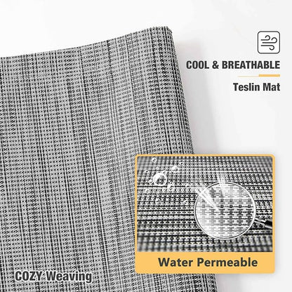 Veehoo Chew Proof Elevated Dog Bed - Cooling Raised Pet Cot - Silver Aluminum Frame and Durable Textilene Mesh Fabric, Unique Designed No-Slip Feet for Indoor or Outdoor Use, Black Silver, X Large
