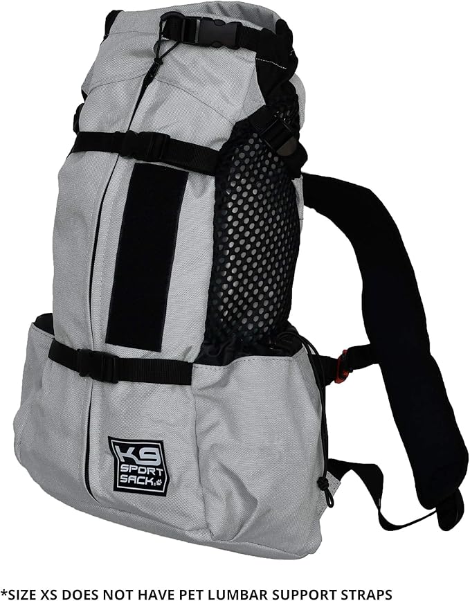 K9 Sport Sack Air 2 - X-Small, Light Grey - Ideal for Dogs with 9-12” Back Length - Durable, Breathable Backpack-Style Carrier - Perfect for Walks, Short Hikes &amp; Public Transportation