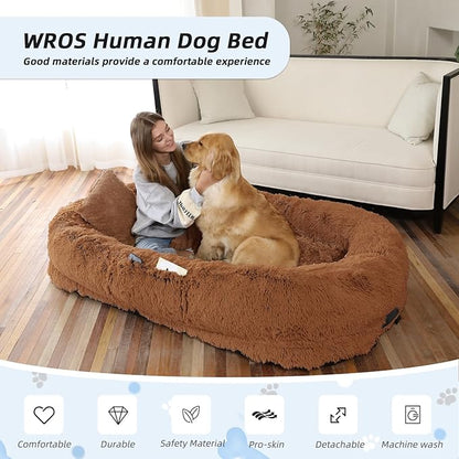 Human Dog Bed, Brown, 71&
