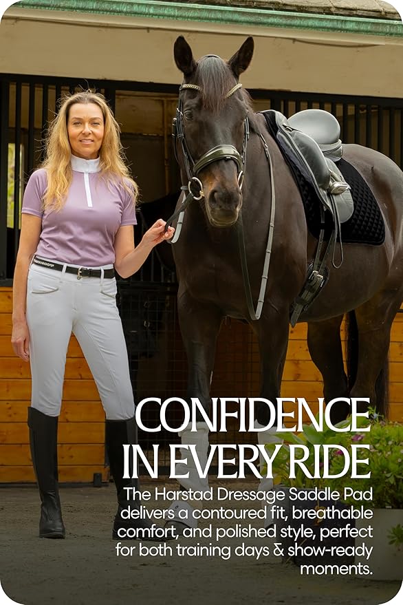 Equinavia Harstad Dressage Saddle Pad | Classic &amp; Durable | Moisture-Wicking Tricot Backing
