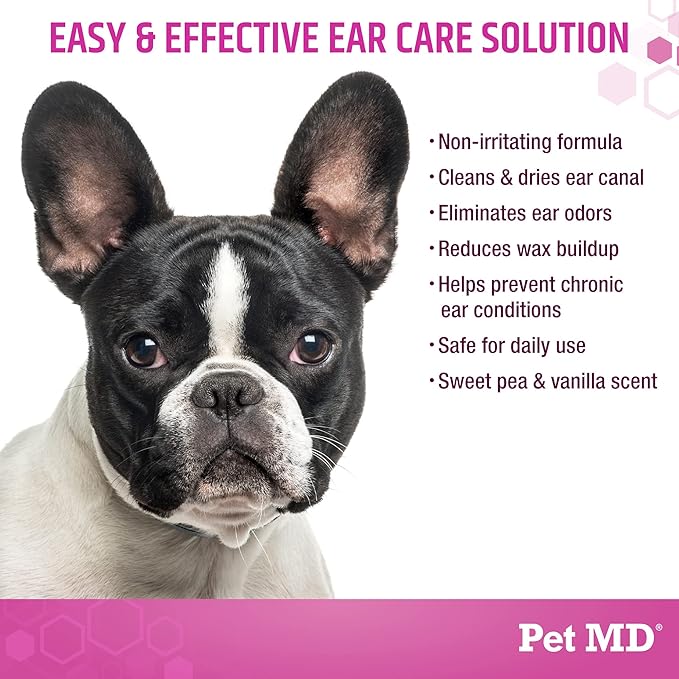 Pet MD Otic-Clean Dog Ear Cleaner - Veterinarian-Formulated Otic Ear Solution for Dogs &amp; Cats - Pet Ear Cleaner for Itch, Odor, &amp; Wax Buildup - Deodorizing Cat Ear Cleaner Solution - 1 Gallon