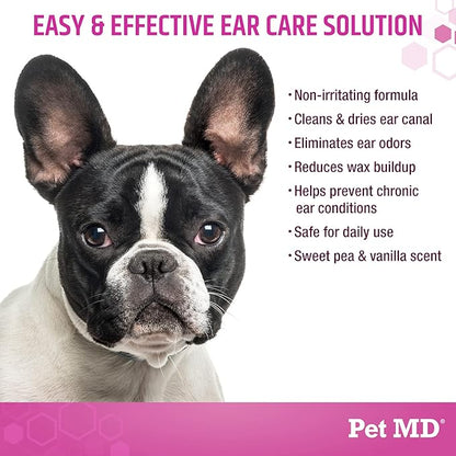 Pet MD Otic-Clean Dog Ear Cleaner - Veterinarian-Formulated Otic Ear Solution for Dogs &amp; Cats - Pet Ear Cleaner for Itch, Odor, &amp; Wax Buildup - Deodorizing Cat Ear Cleaner Solution - 1 Gallon
