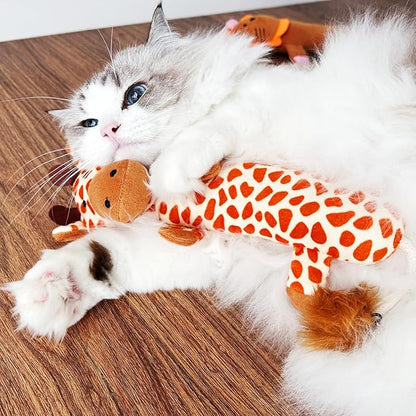TTcat Catnip Silvervine Matatabi Pillow for Cats &amp; Kittens,Cat Kicker Toy,Crinkle Sound Toy,Large Size Cat Pillow Soothing Plush(Giraffe).