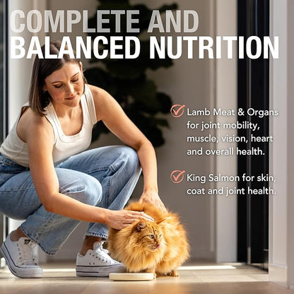 Feline Natural New Zealand Canned Catfood Wet Food, High-Meat, Low-Carb, &amp; Grain Free Cat Food Wet, Lamb &amp; Salmon Feast, 6 oz, Pack of 12