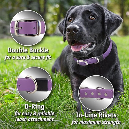 Biothane Custom Dog Collar – Waterproof, Stink-Proof Personalized Collar with Name &amp; Phone Number – Durable, Many Sizes and Colors – Assembled in USA (Royal Blue)
