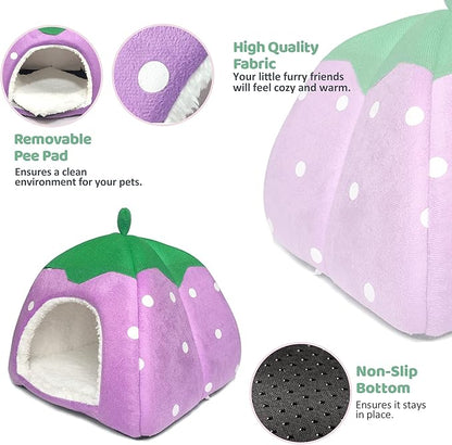 Guinea Pig Hideout Bed Rabbit House Cave Accessories Cozy Hide-Out for Bunny Hedgehog Ferret Chinchilla&amp;Other Small Animals