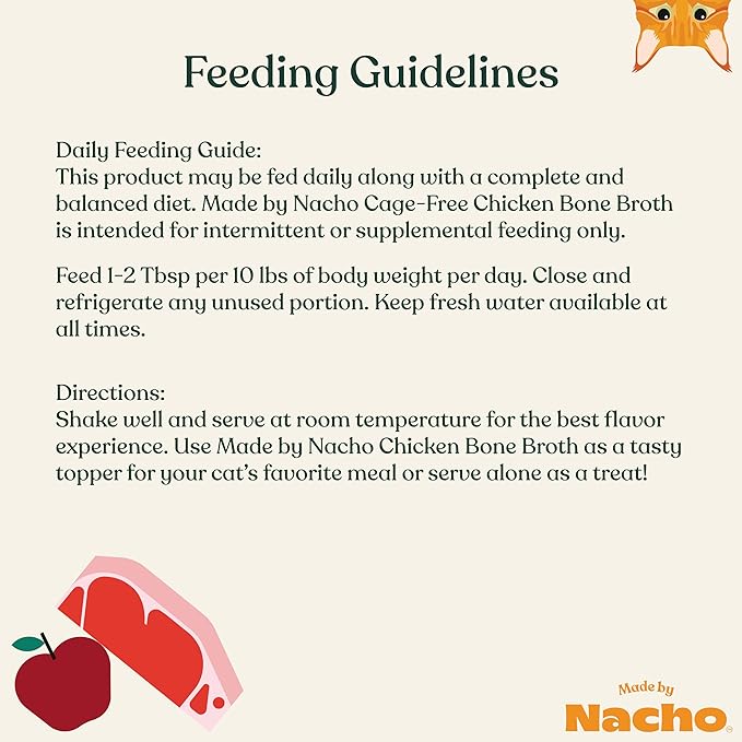 Made by Nacho Bone Broth Cat Food Topper for Hydration and Picky Eaters - Add Protein and Flavor to Your Dry Cat Food – Supports Optimal Nutrition, Digestion, Skin &amp; Coat, 11 oz. (Pack of 4), Beef