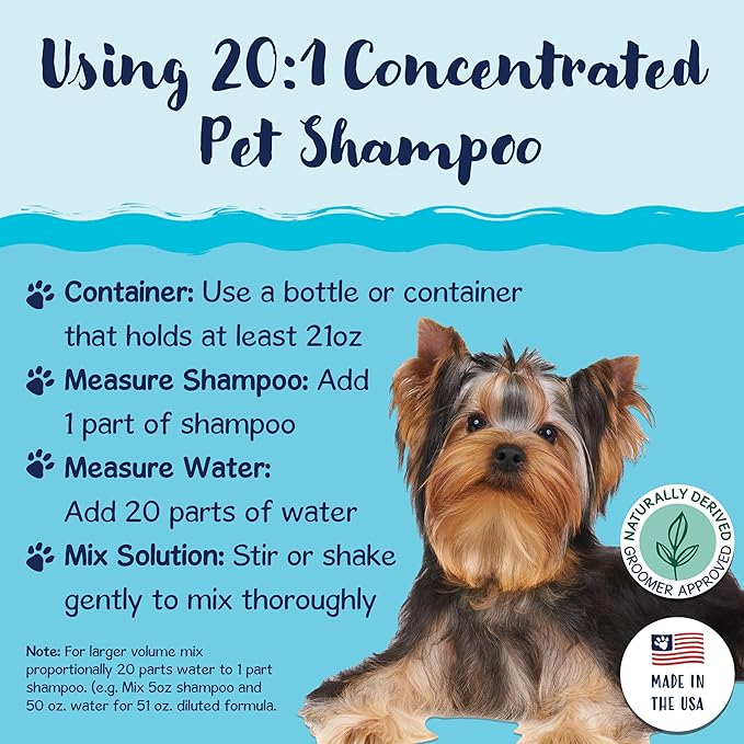 Bobbi Panter Dog Shampoo - Made in USA - All Natural Formula for Heavy Duty Deodorizing &amp; Degreasing - Concentrated 25:1 for Professional Groomers - Fresh Clean Scent, 13 Oz