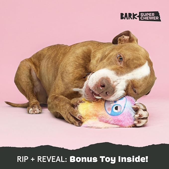 Barkbox Grateful Ted Dog Toy for Medium Dogs – Strawberry-Scented Rip &amp; Reveal Toy for Determined Chewers and Interactive Playtime
