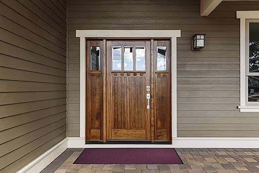 M+A Matting WaterHog Diamond | Commercial-Grade Entrance Mat with Rubber Border – Indoor/Outdoor, Quick Drying, Stain Resistant Door Mat (Dark Brown, 3&