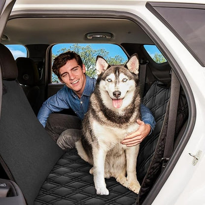Meadowlark XL Dog Seat Covers Unique Design &amp; Full Car Protection-Doors,Headrests &amp; Backseat. Extra Durable Zippered Side Flap, Waterproof Hammock Pet Seat Cover + Seat Belt &amp; 2 Headrest Protectors