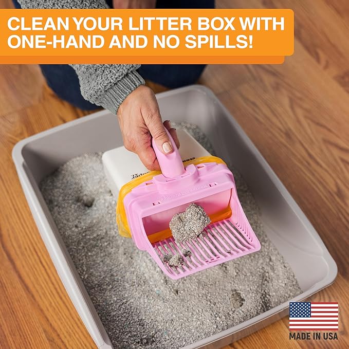 Neater Pet Brands Neater Scooper XL Cat Litter Scoop, 60 Refill Bags – Extra-Large Capacity Mess-Free Cat Litter Scooper with Bag for Large &amp; Multiple Cats, Spill-Proof Litter Box Scooper with Holder