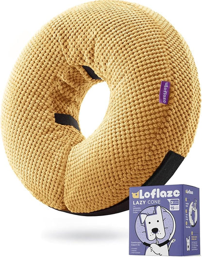 Inflatable Dog Cone Collar - Dog Neck Donut Cone Collar Alternative After Surgery - Soft Cone for Large Medium Small Dogs Cats - Alternative Recovery E Collar (Yello, S)