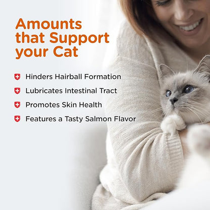 Nutri-Vet Hairball Paw Gel, Cat Hairball Remedy, Kitten Supplies, Hair Ball Relief for Cats, Fur Ball Remedy, Soybean &amp; Coconut Oil, Salmon Flavor, 3 oz