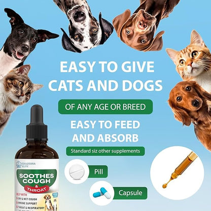 Kennel Cough Drops for Dogs &amp; Cats Cough Relief Dry and Wet Pet Cough Allergy Relief - for Dogs of All Breeds &amp; Sizes