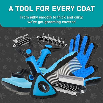 Maxpower Planet Pet Grooming Brush - Double Sided Shedding and Dematting Undercoat Rake Comb for Dogs and Cats,Extra Wide (C2 - Brush &amp; Comb, Large)